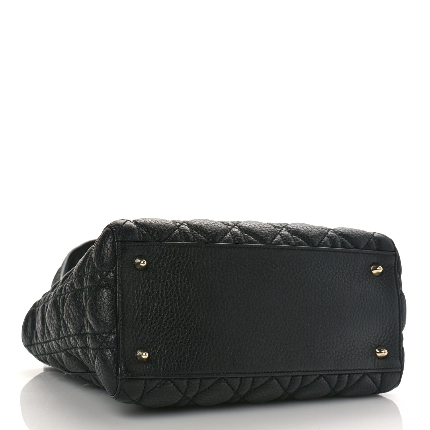 Christian Dior Grained Calfskin Cannage Medium Supple Lady Dior Black 4 of 8