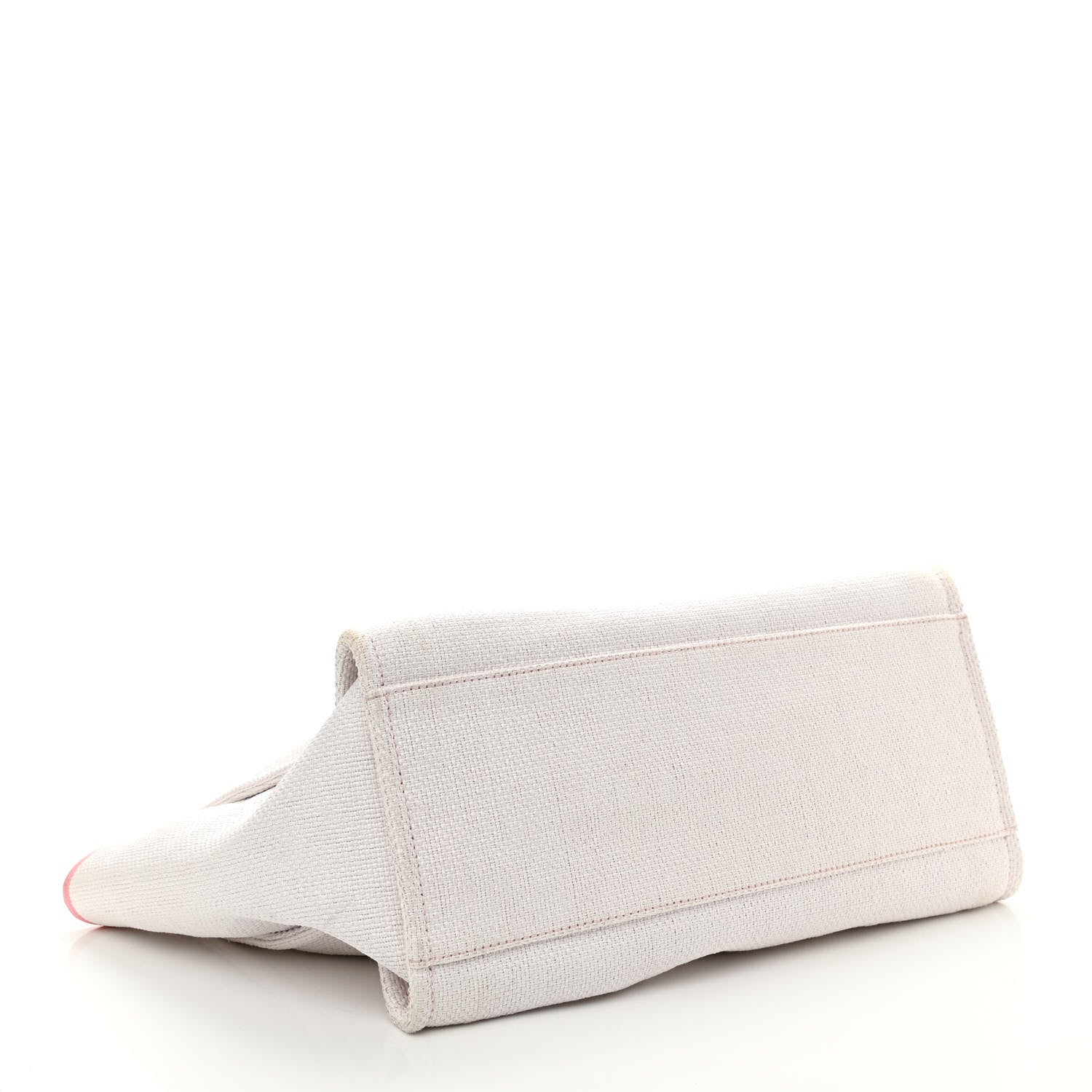 Chanel Canvas Large Deauville Tote White Pink 3 of 9