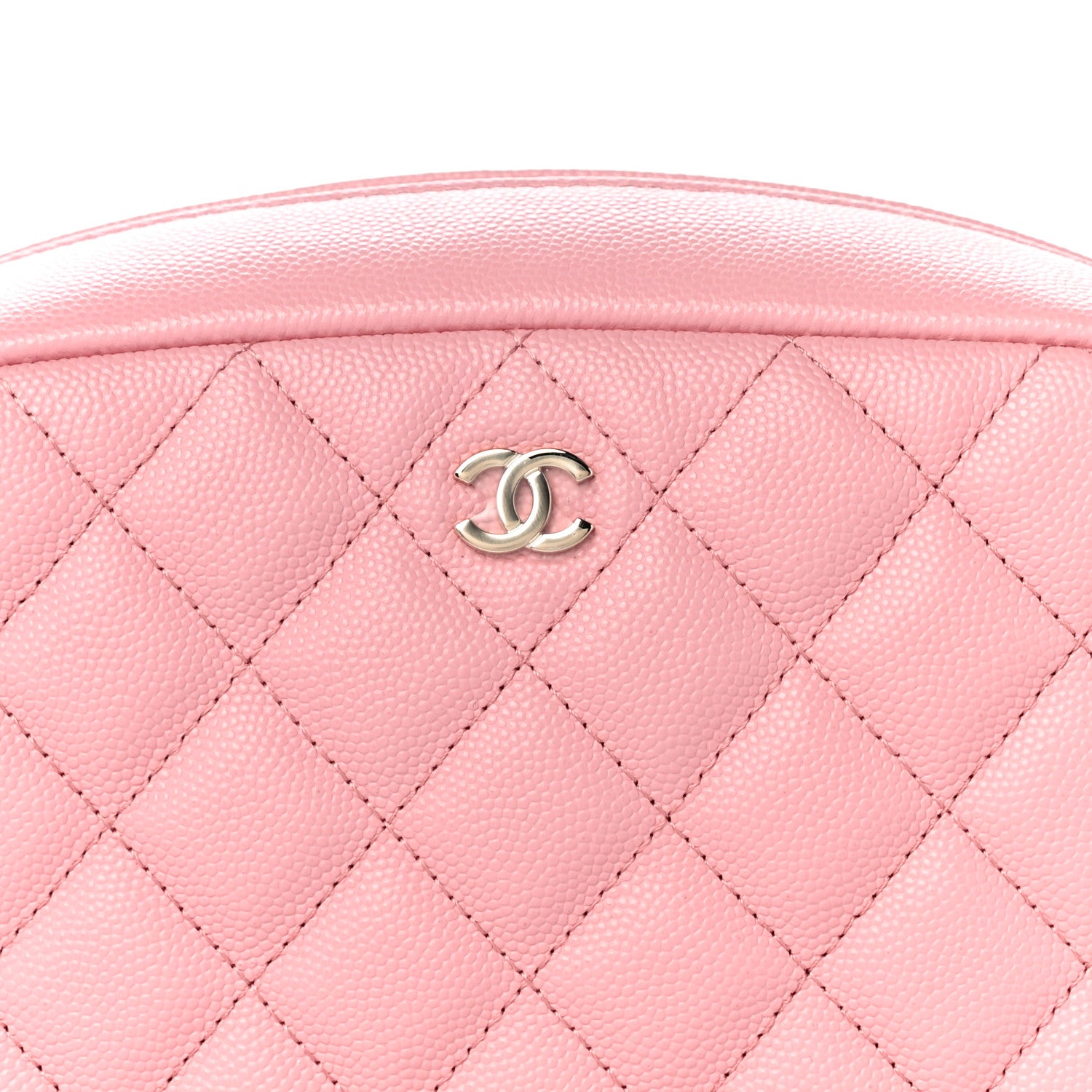 Chanel Caviar Quilted Medium Curvy Pouch Cosmetic Case Light Pink 8 of 10
