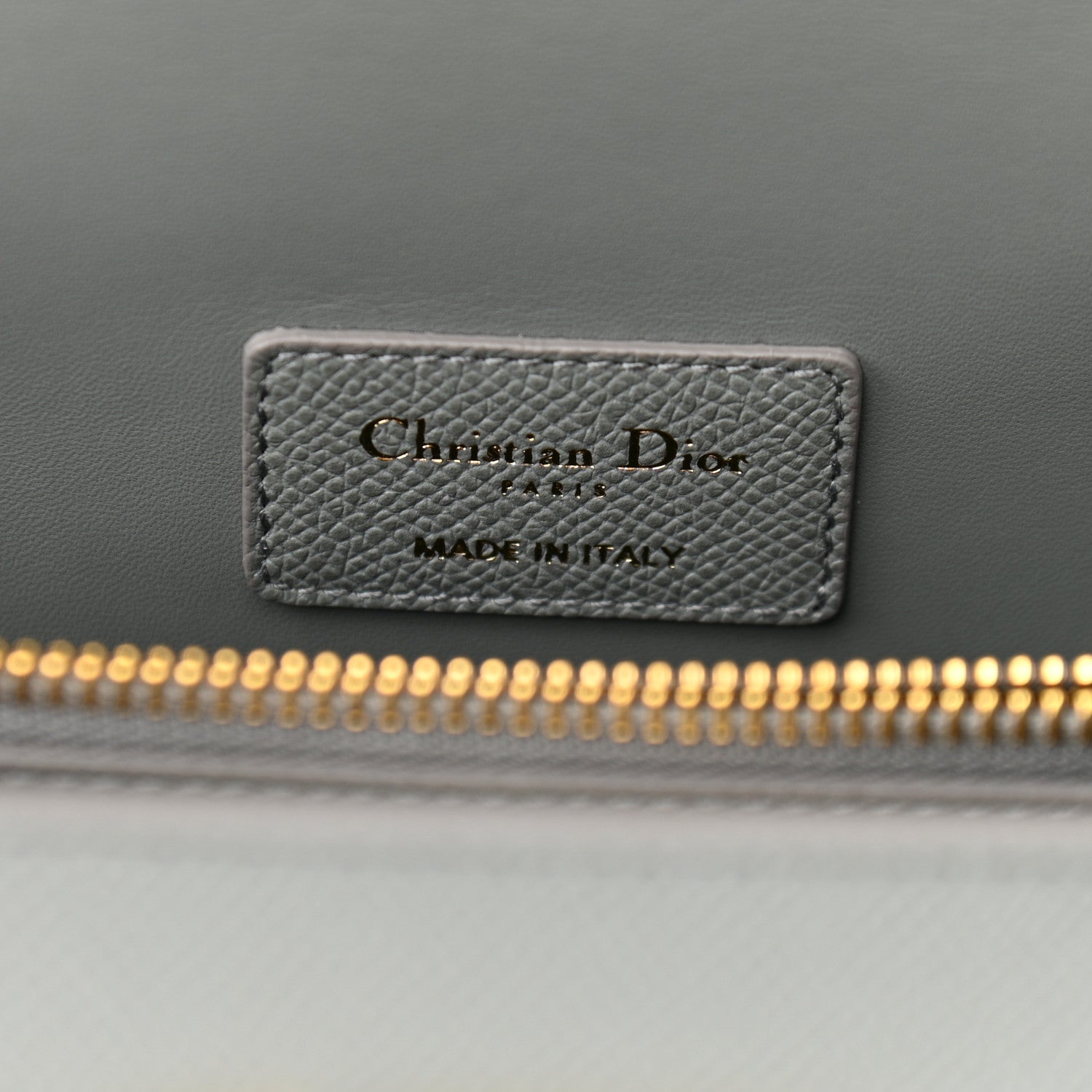 Christian Dior Grained Calfskin Large St. Honore Tote Grey Stone 6 of 9