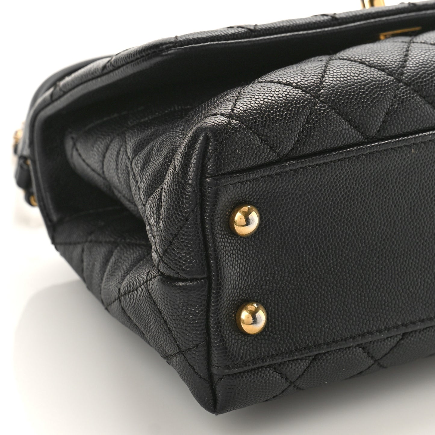 Caviar Quilted Mini Coco Handle Flap Black