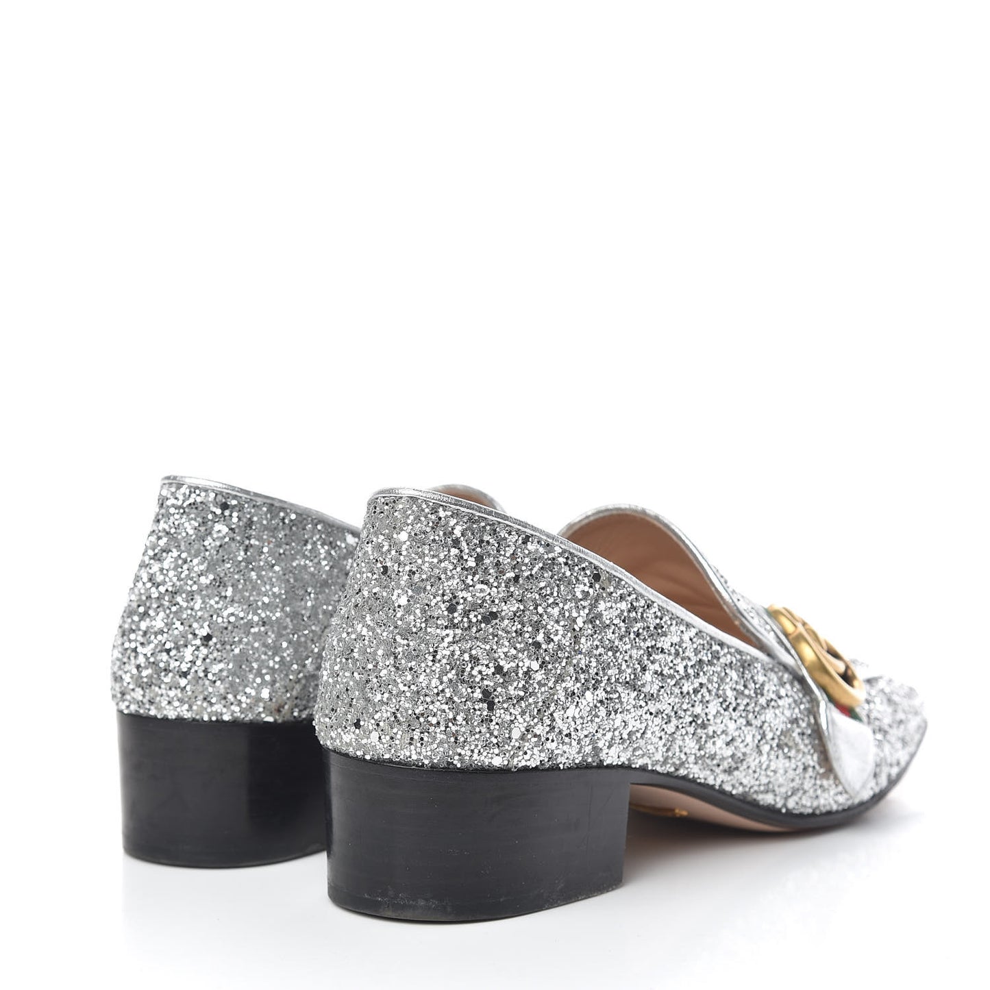 Glitter Web Peyton Loafers 38 Silver