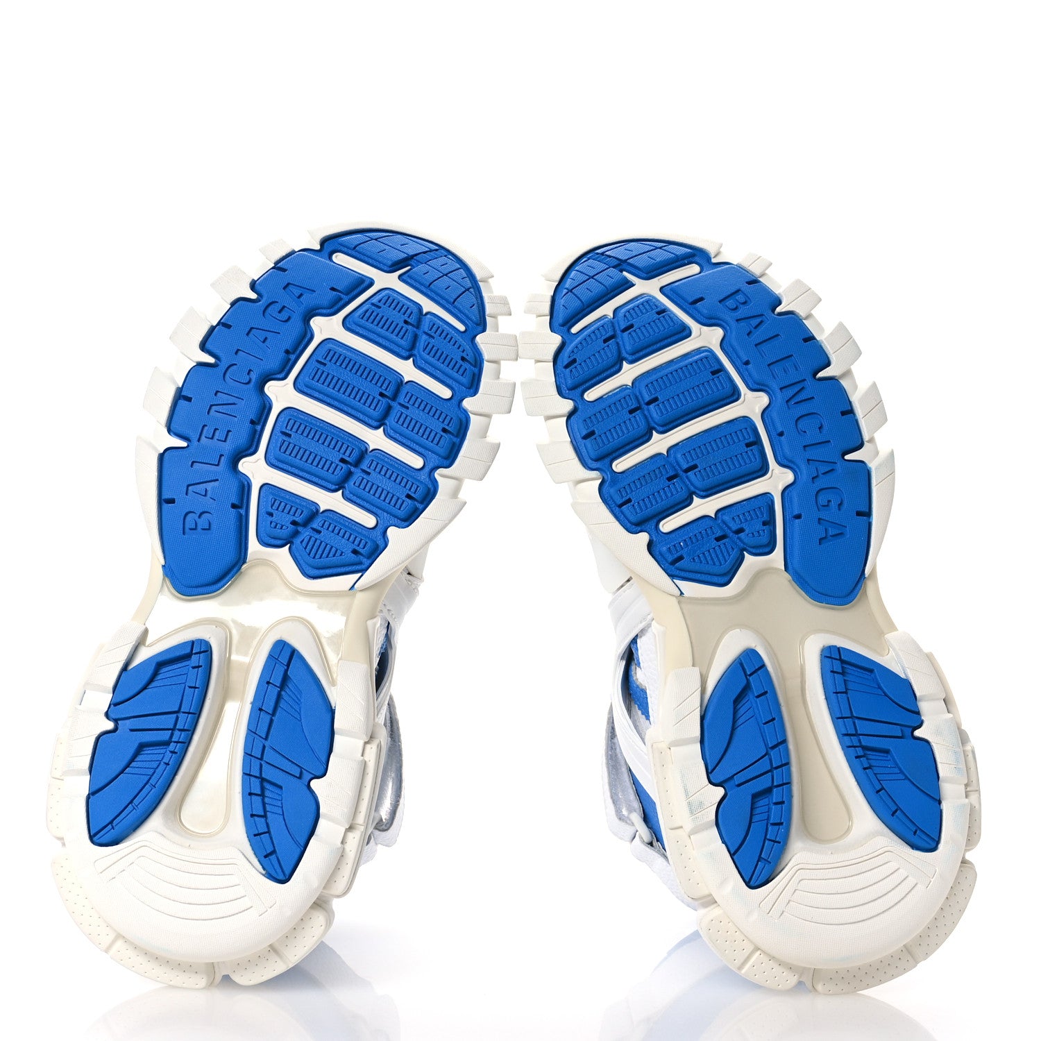 Balenciaga X ADIDAS Calfskin Fabric Mesh Womens Triple S High Top Sneakers 39 White Blue 6 of 8