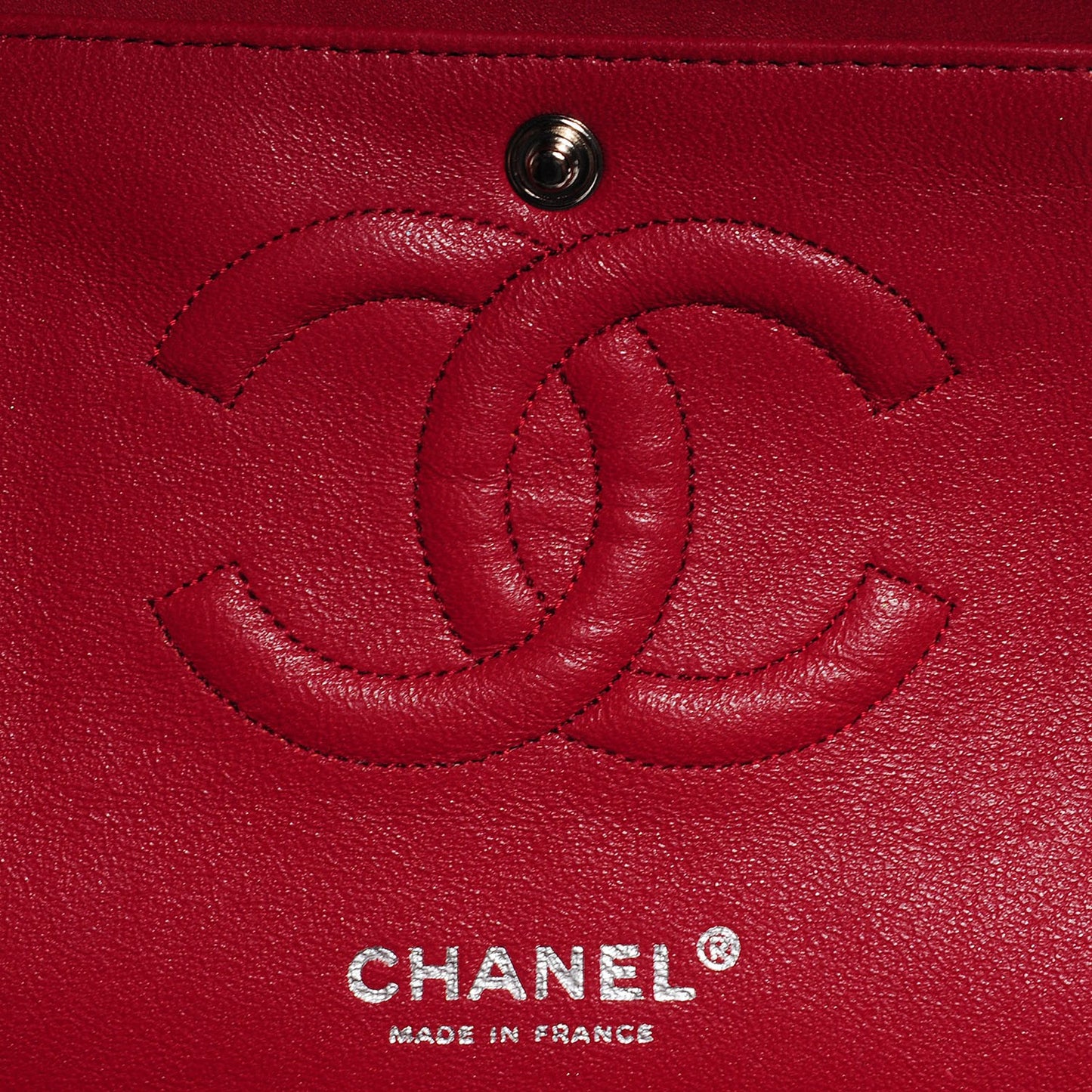 Lambskin Quilted Medium Double Flap Bijoux Chain Red
