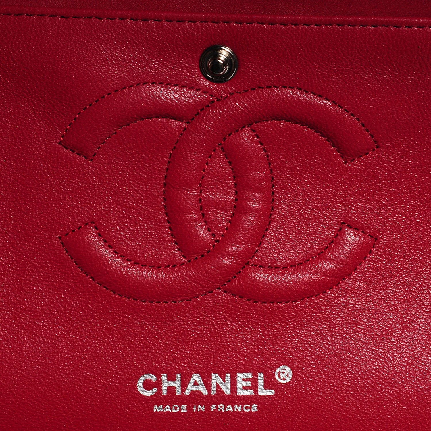 Chanel Lambskin Quilted Medium Double Flap Bijoux Chain Red 7 of 9