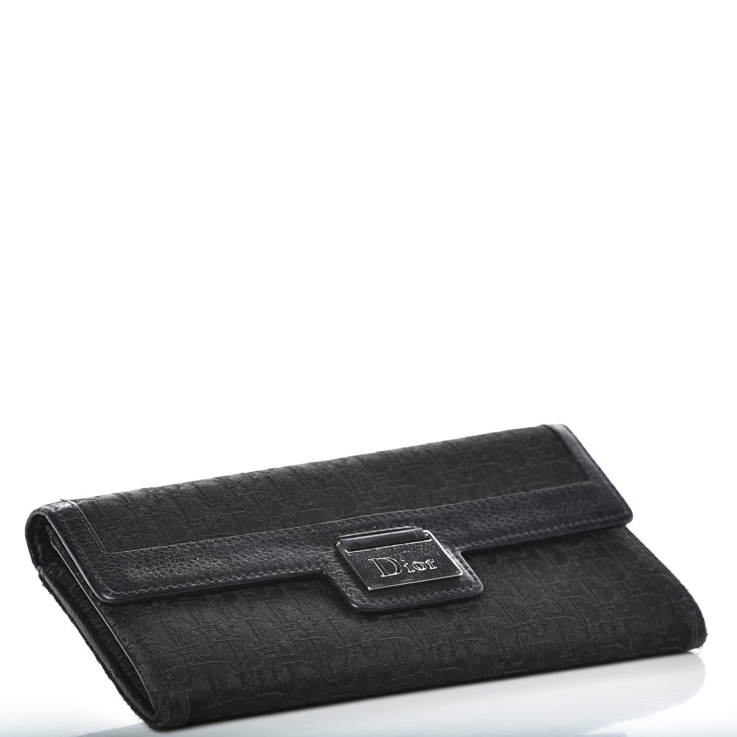 Christian Dior Monogram Flap Wallet Black 4 of 7