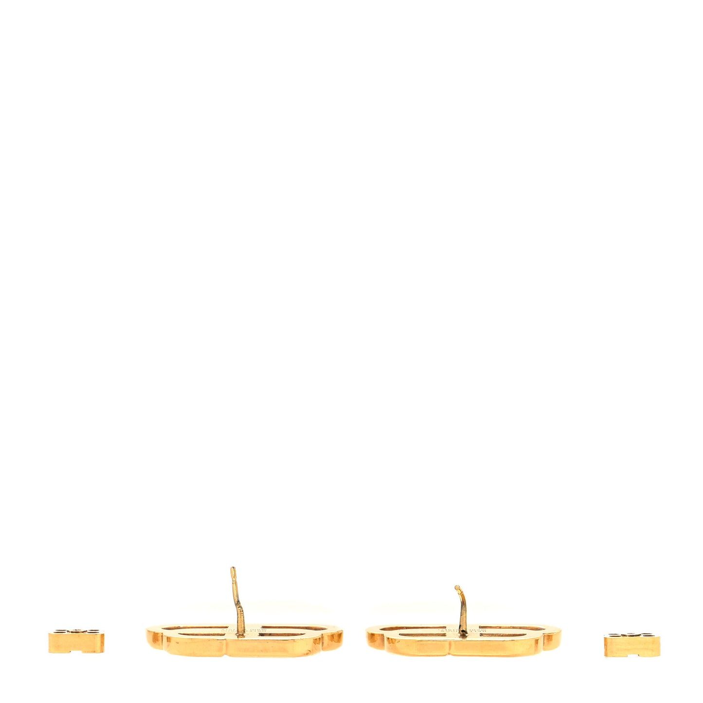 Metal BB Logo Earrings Gold