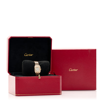 Cartier 18K Pink Gold Diamond Bezel 20mm Santos Demoiselle Quartz Watch 5 of 5