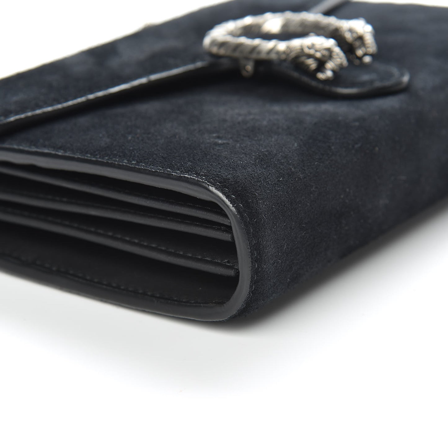 Suede Mini Dionysus Chain Wallet Black