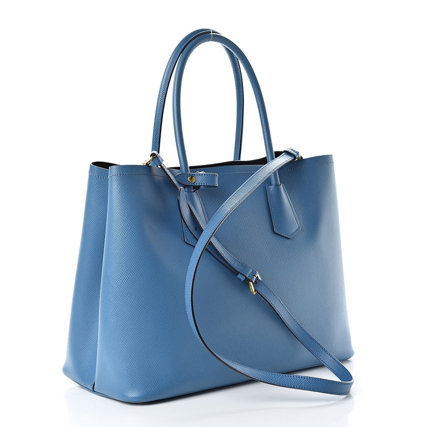 Saffiano Cuir Large Double Bag Cobalto