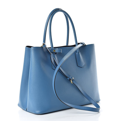 Prada Saffiano Cuir Large Double Bag Cobalto 3 of 16