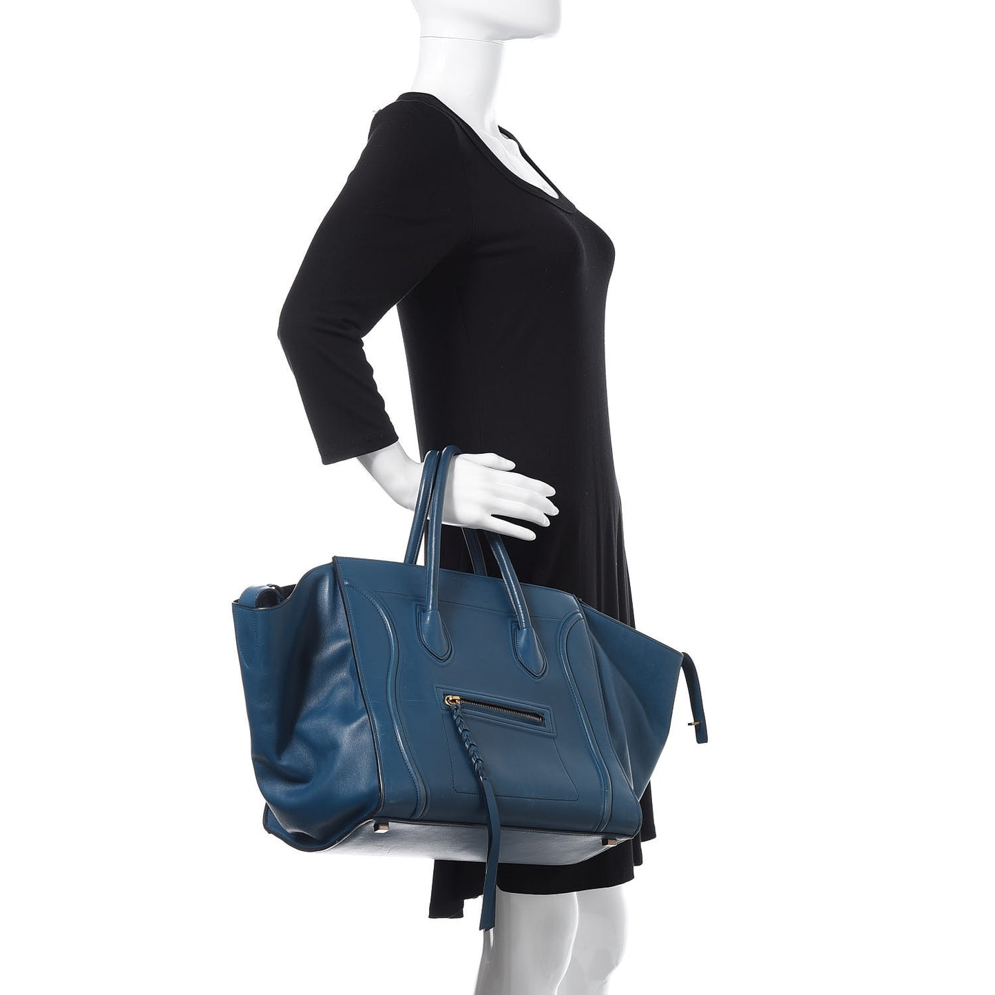 Nappa Calfskin Medium Phantom Luggage Metallic Blue
