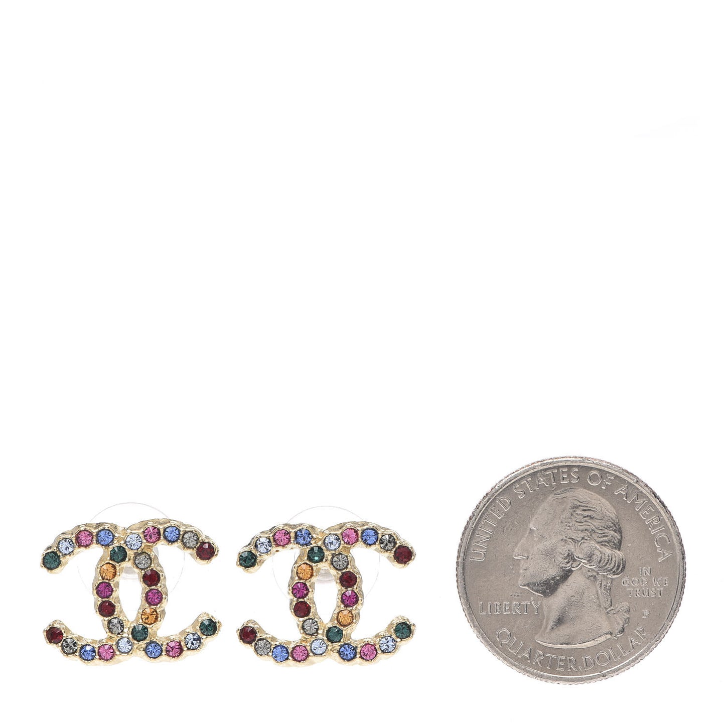 Crystal Over The Rainbow CC Earrings Gold Multicolor