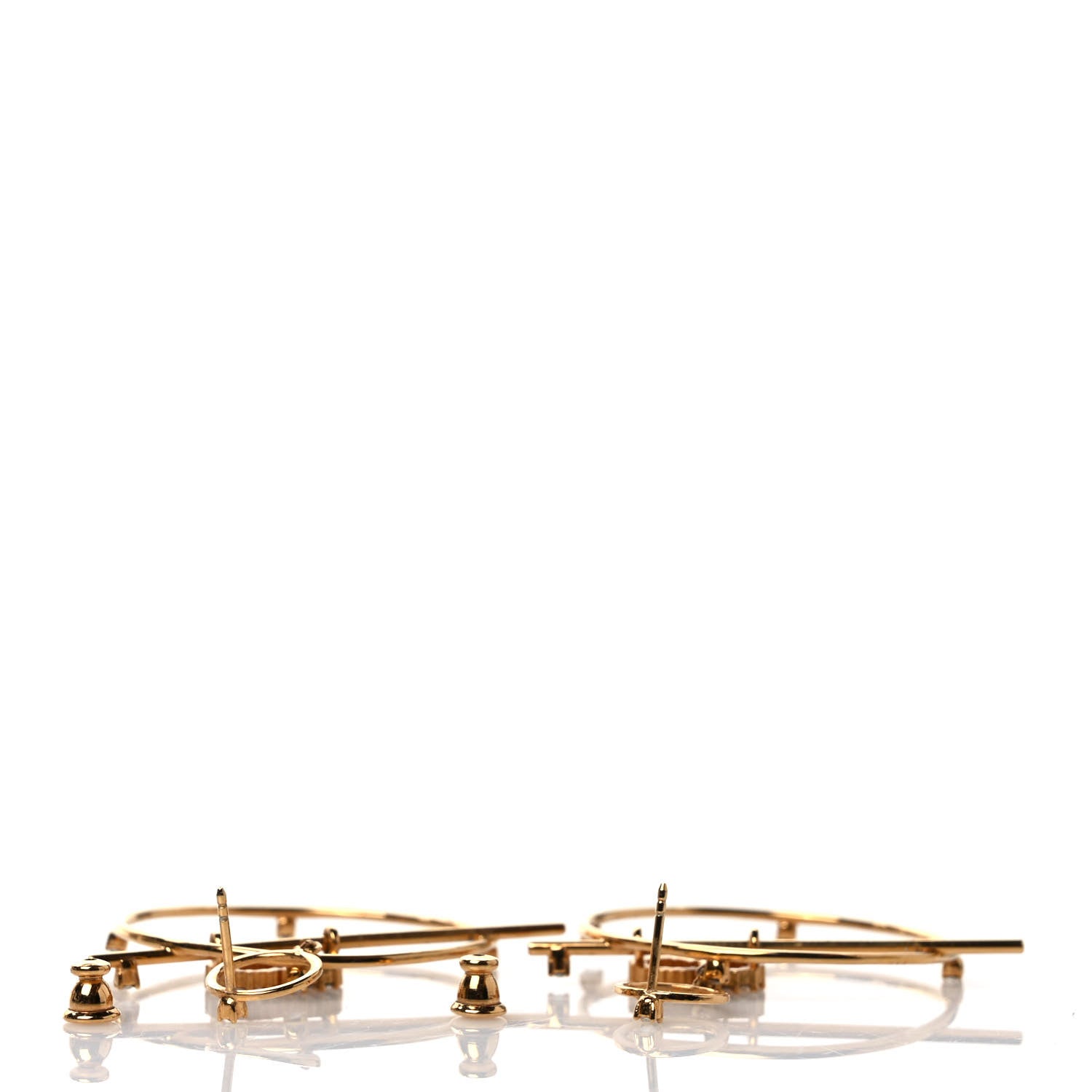 Christian Dior Crystal Hoop Earrings Gold 3 of 3