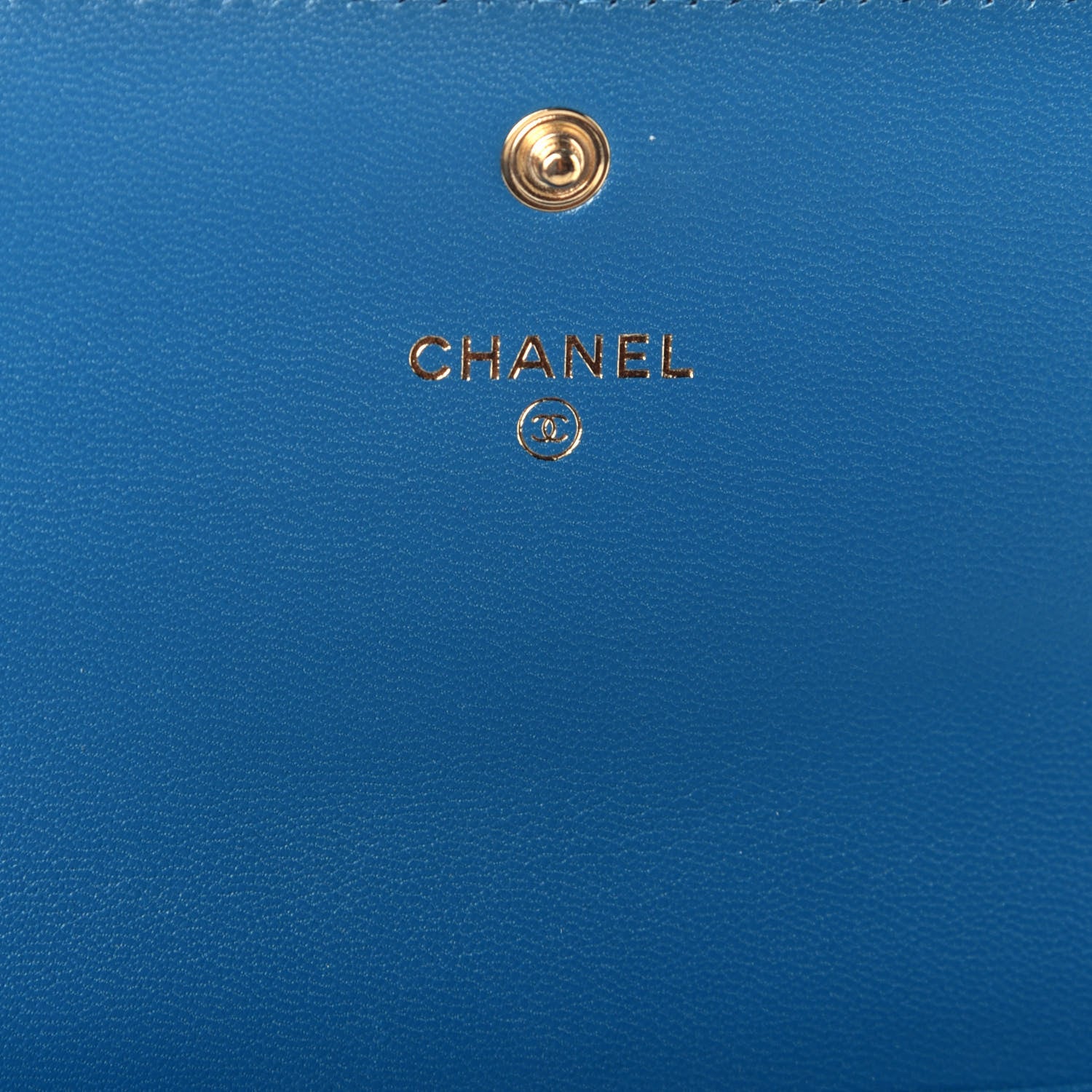 Chanel Goatskin Quilted Chanel 19 Flap Wallet Turquoise 6 of 9