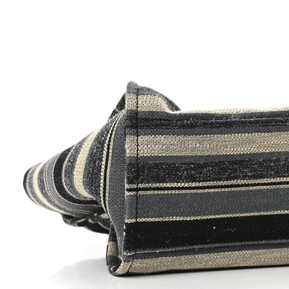 Chanel Striped Canvas Medium Deauville Tote Black 8 of 9