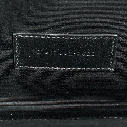Saint Laurent Grain De Poudre Matelasse Chevron Monogram Envelope Clutch Black 7 of 11