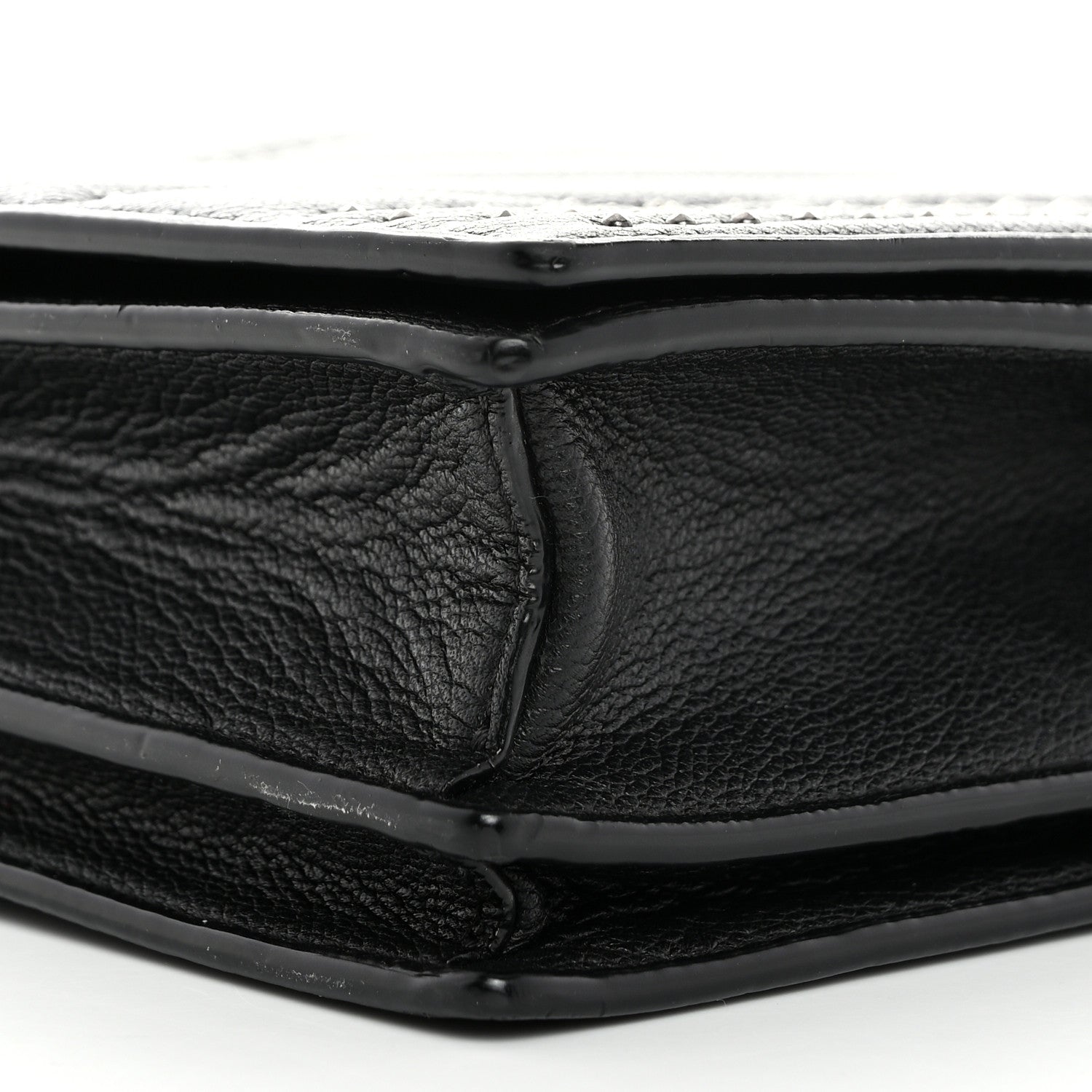 MCM Calfskin Stud Disco Flap Crossbody Bag Black 11 of 11