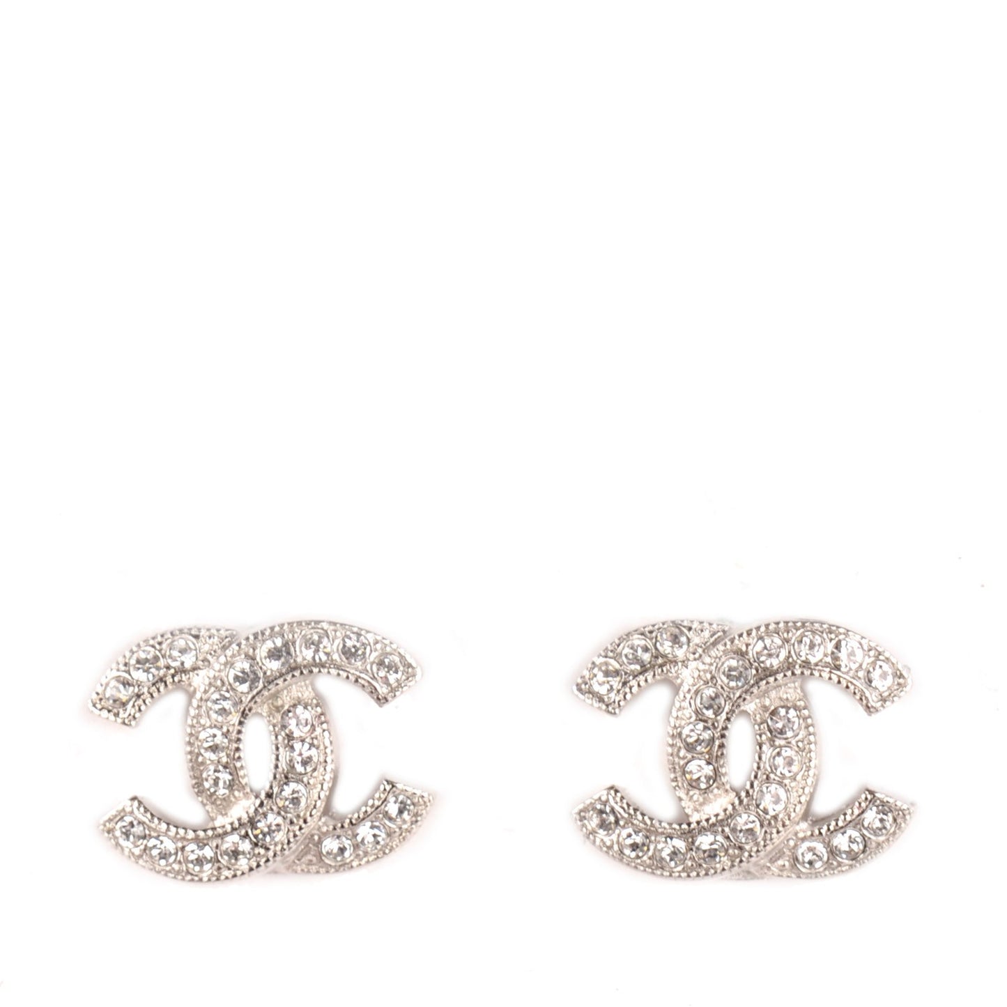 Crystal CC Earrings Silver