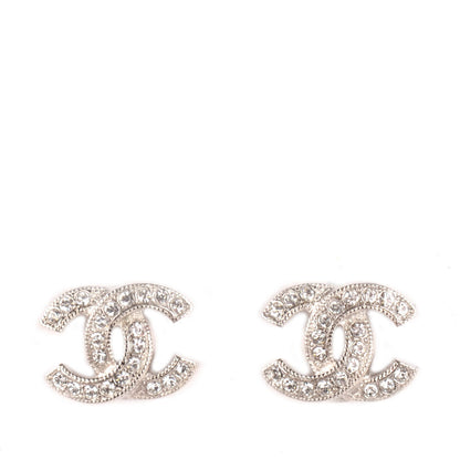 Chanel Crystal CC Earrings Silver 1 of 6