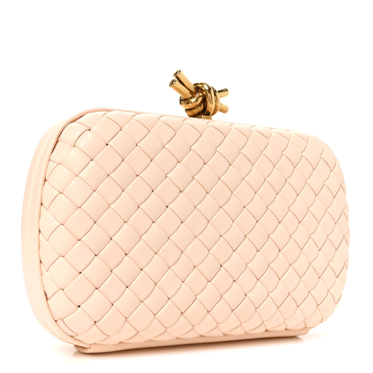 Nappa Intrecciato Minaudiere Knot Clutch Lotus