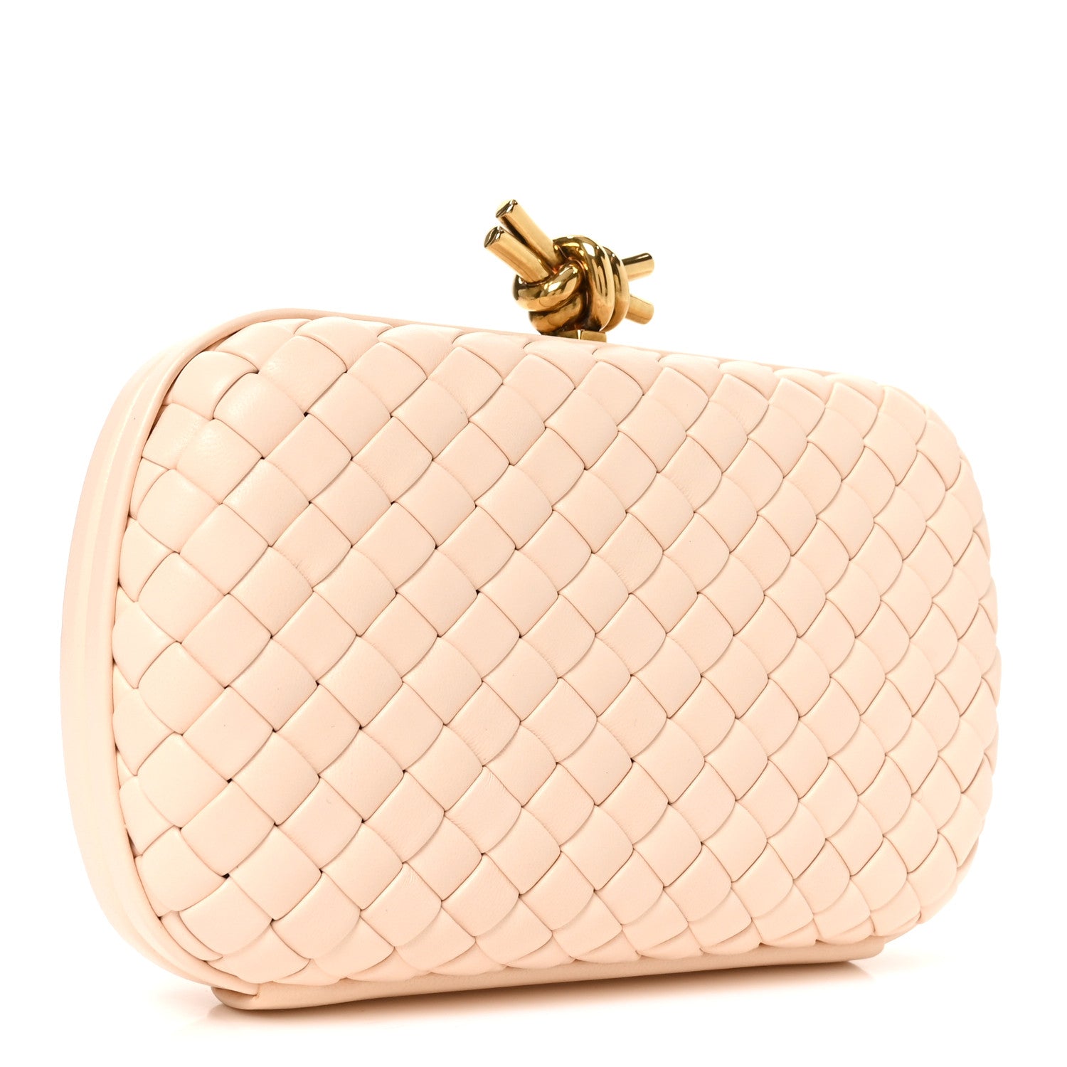 Bottega Veneta Nappa Intrecciato Minaudiere Knot Clutch Lotus 3 of 8