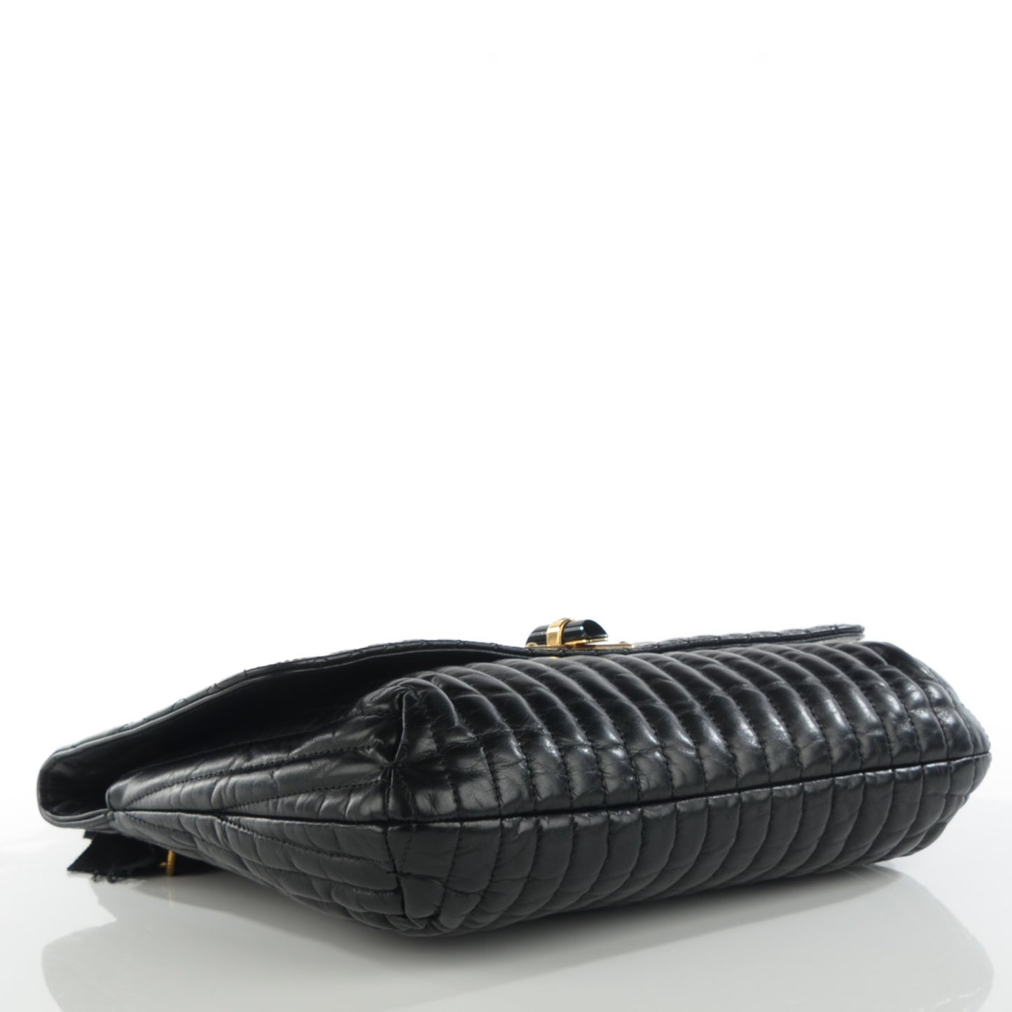 Calfskin Quilted Medium Happy Shoulder Bag Black