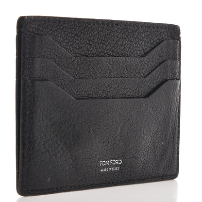 Tom Ford Grained Calfskin Open Side Card Holder Black 3 of 6