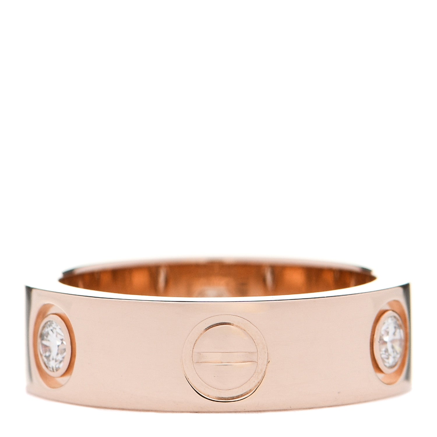 Cartier 18K Pink Gold 3 Diamond 5.5mm LOVE Ring 49 5 3 of 4