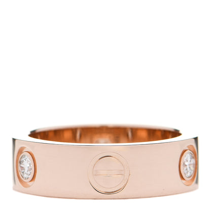 Cartier 18K Pink Gold 3 Diamond 5.5mm LOVE Ring 49 5 3 of 4