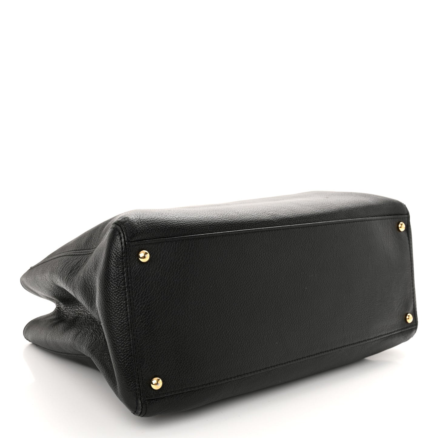 Calfskin Cerf Executive Shopper Tote Black