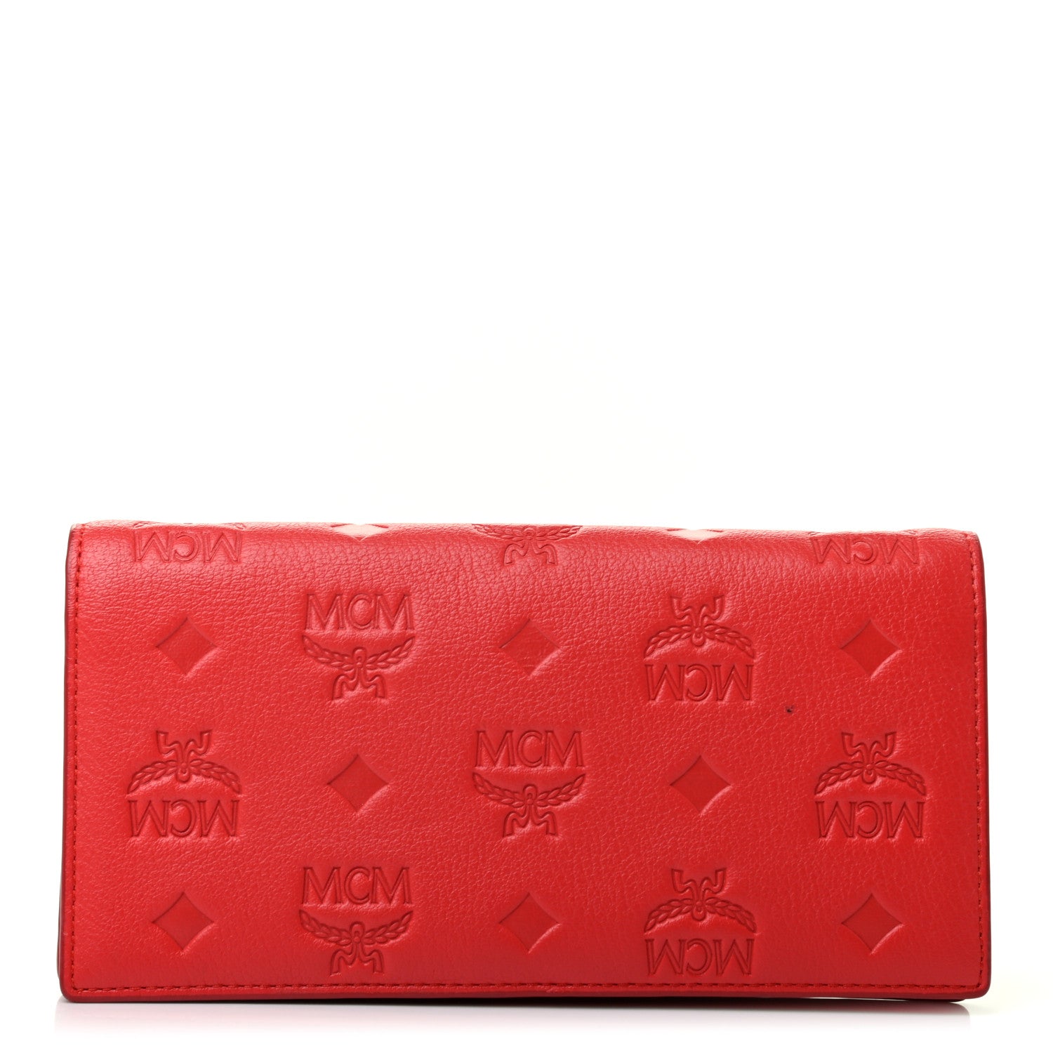 MCM Calfskin Ottomar Large Klara Two Fold Wallet Marigold Orange 1 of 8