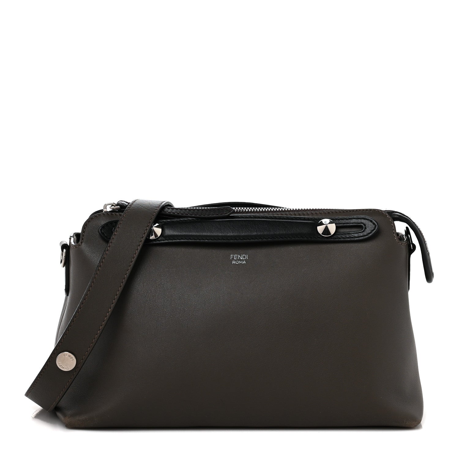 Fendi Vitello Dolce 4 Color Medium By The Way Boston Bag Carbone Grigio Polvere Multicolor 1 of 11