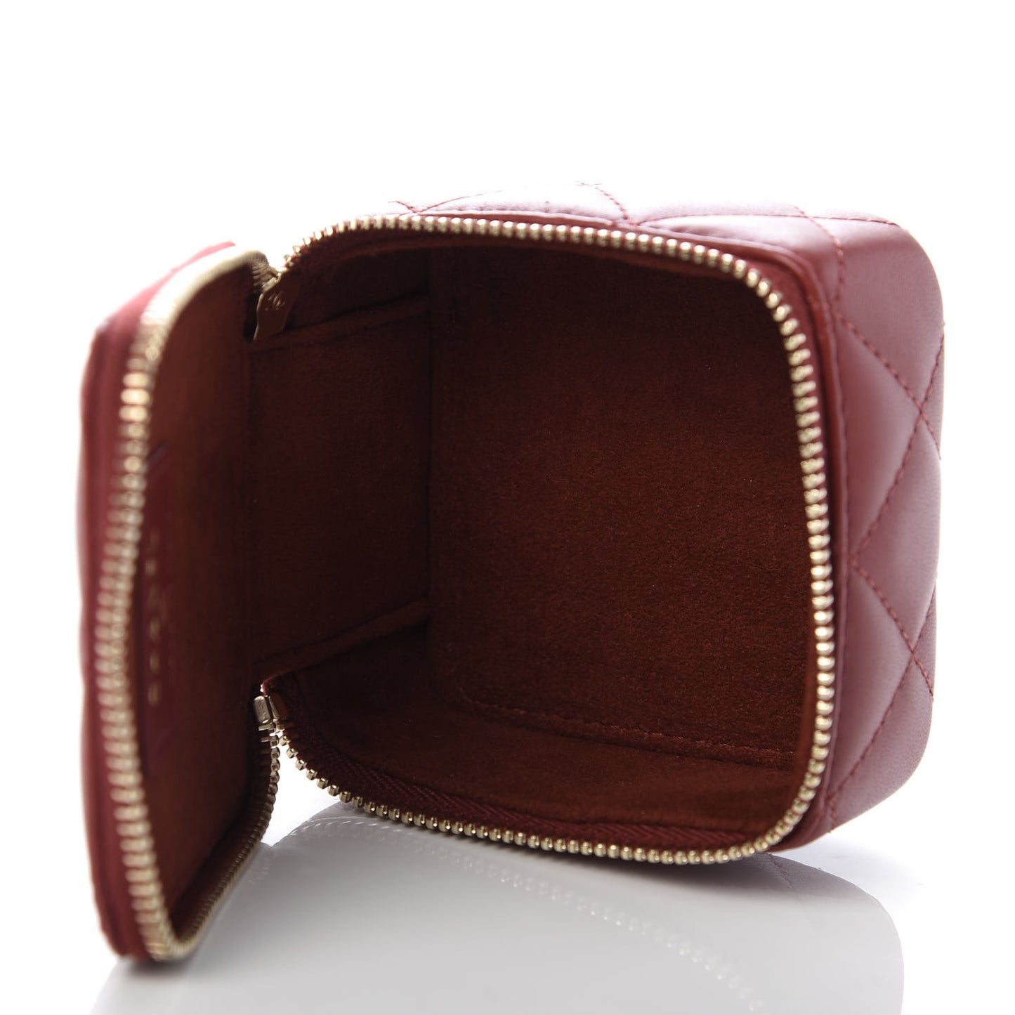 Lambskin Quilted Micro Pouch Red