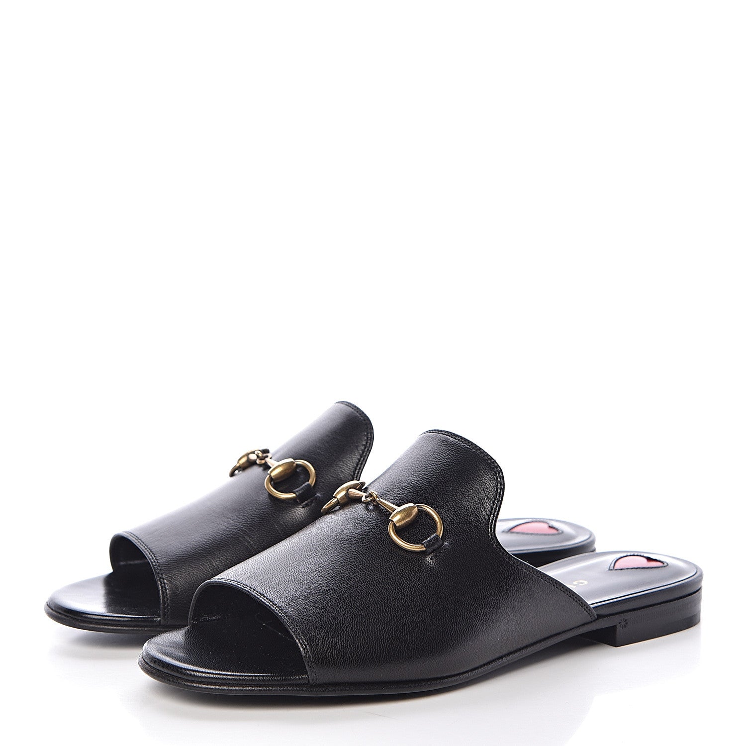 Gucci Malaga Kid Horsebit Slide Sandals 35 Black 3 of 9