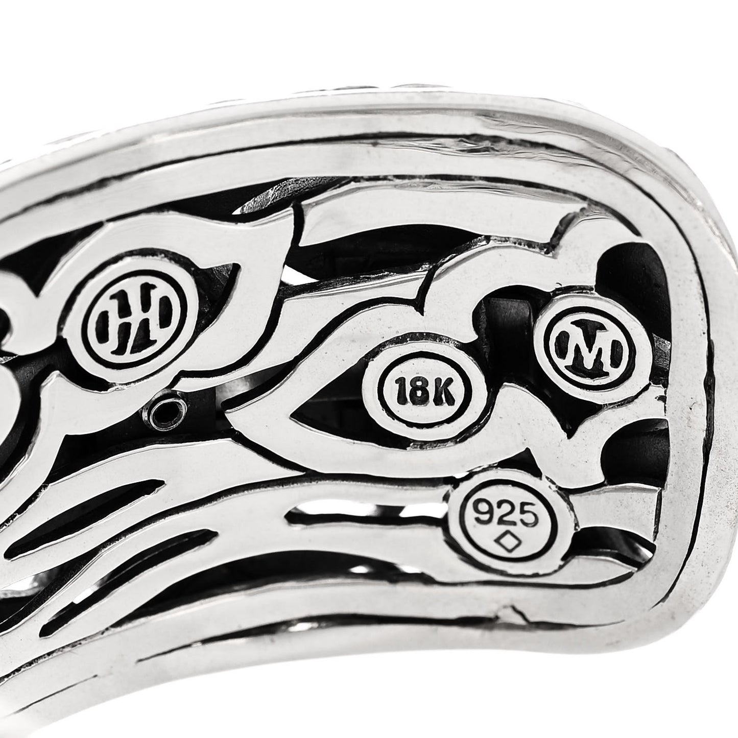 Sterling Silver 18K Yellow Gold Legends Naga Kick Cuff Bracelet