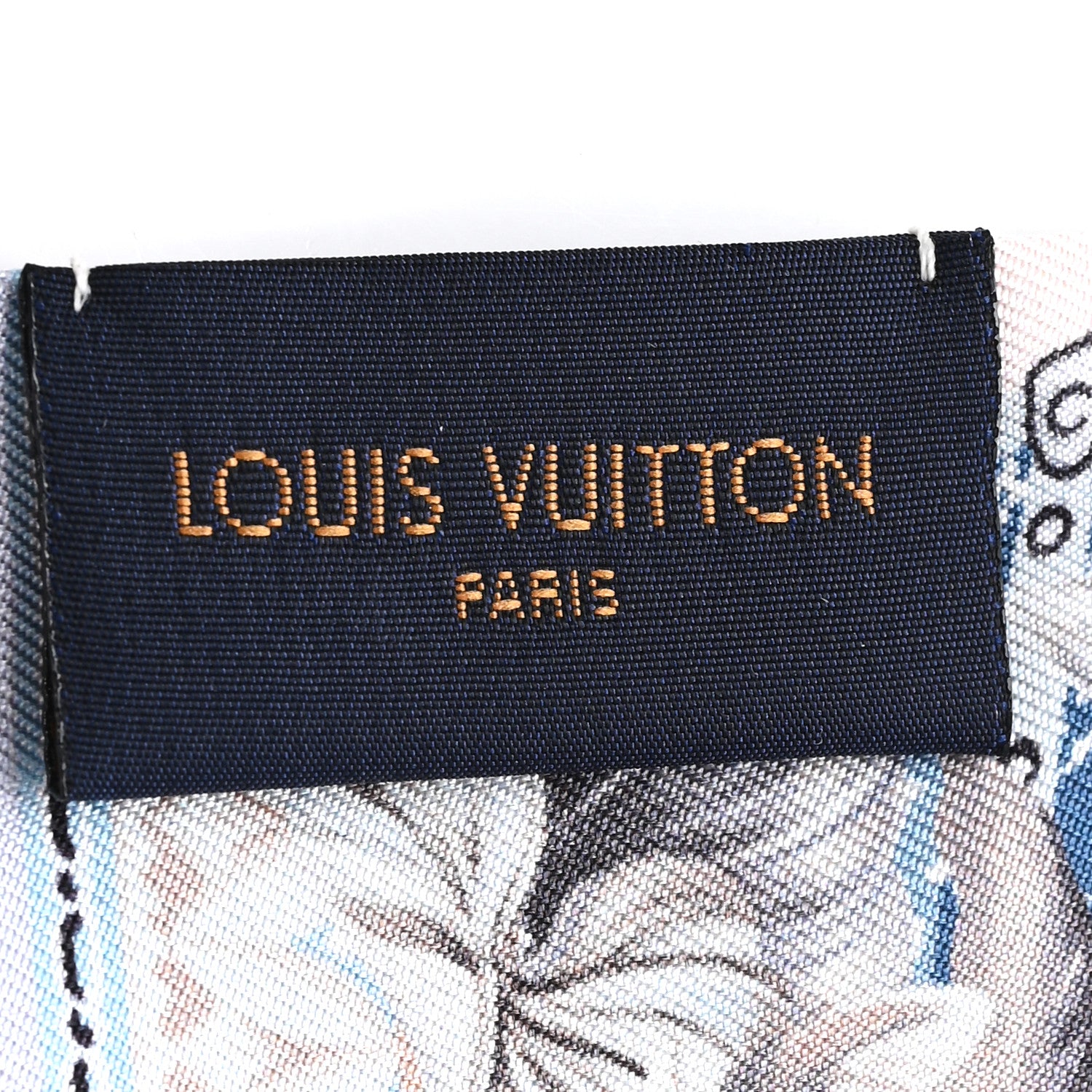 Louis Vuitton Silk Voyage Extraordinaire Bandeau Blue Grey 3 of 4