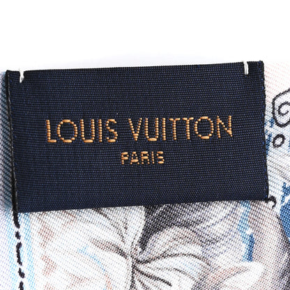 Louis Vuitton Silk Voyage Extraordinaire Bandeau Blue Grey 3 of 4
