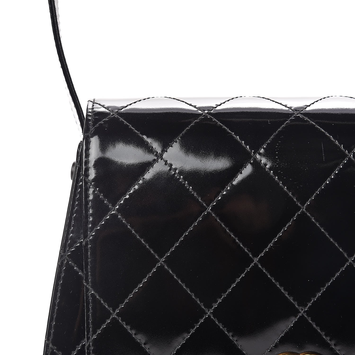 Chanel Glazed Calfskin Stitched Shoulder Flap Bag Black 12 of 13