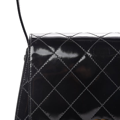Chanel Glazed Calfskin Stitched Shoulder Flap Bag Black 12 of 13