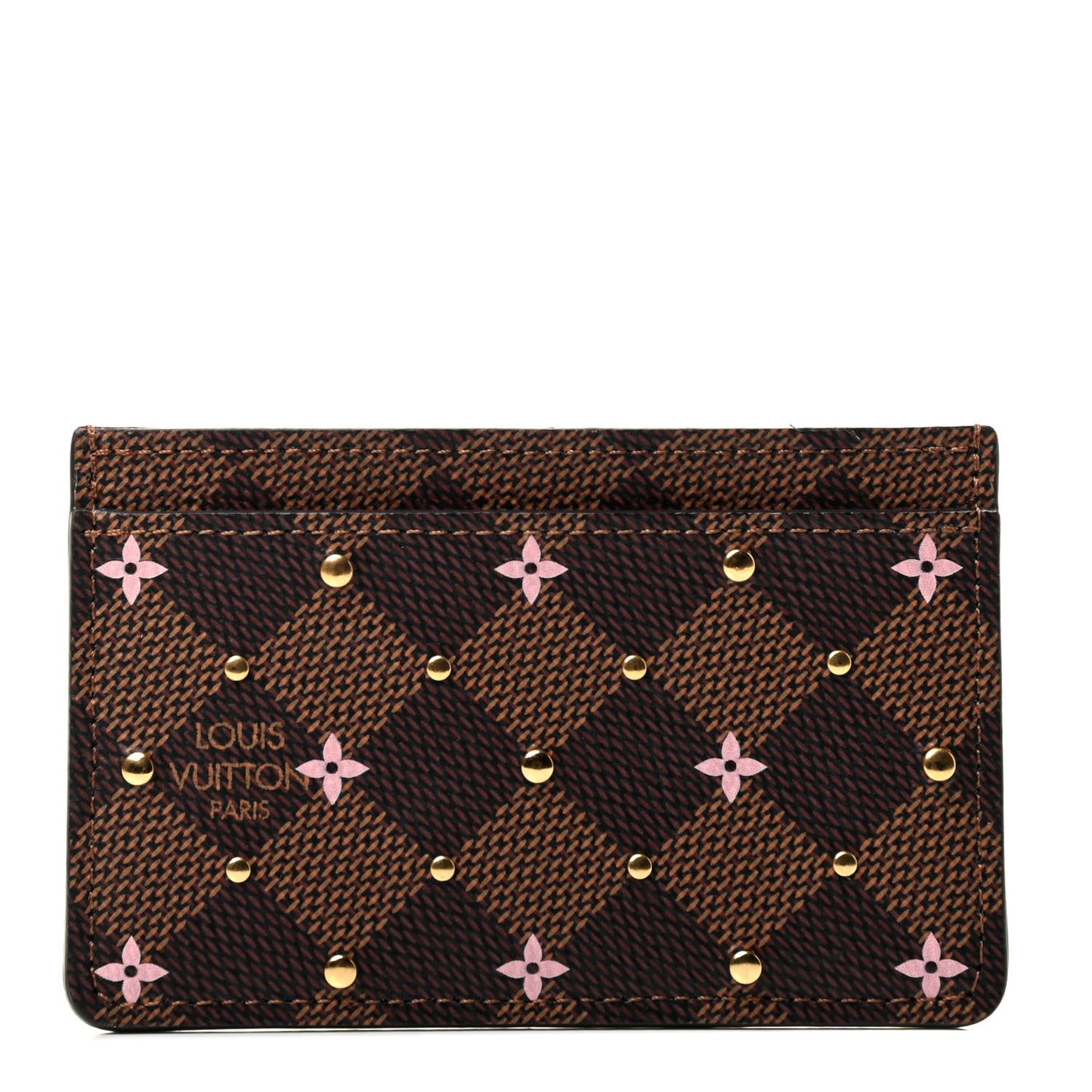 Damier Ebene Studded Card Holder
