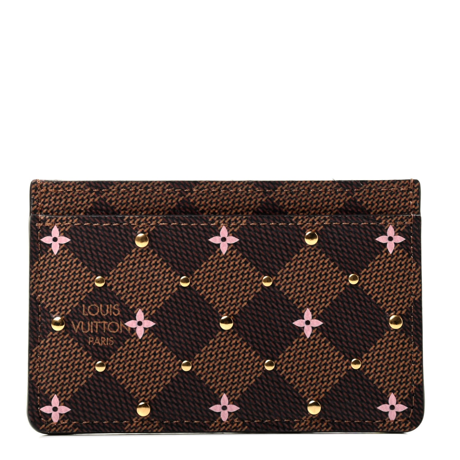 Louis Vuitton Damier Ebene Studded Card Holder 1 of 4