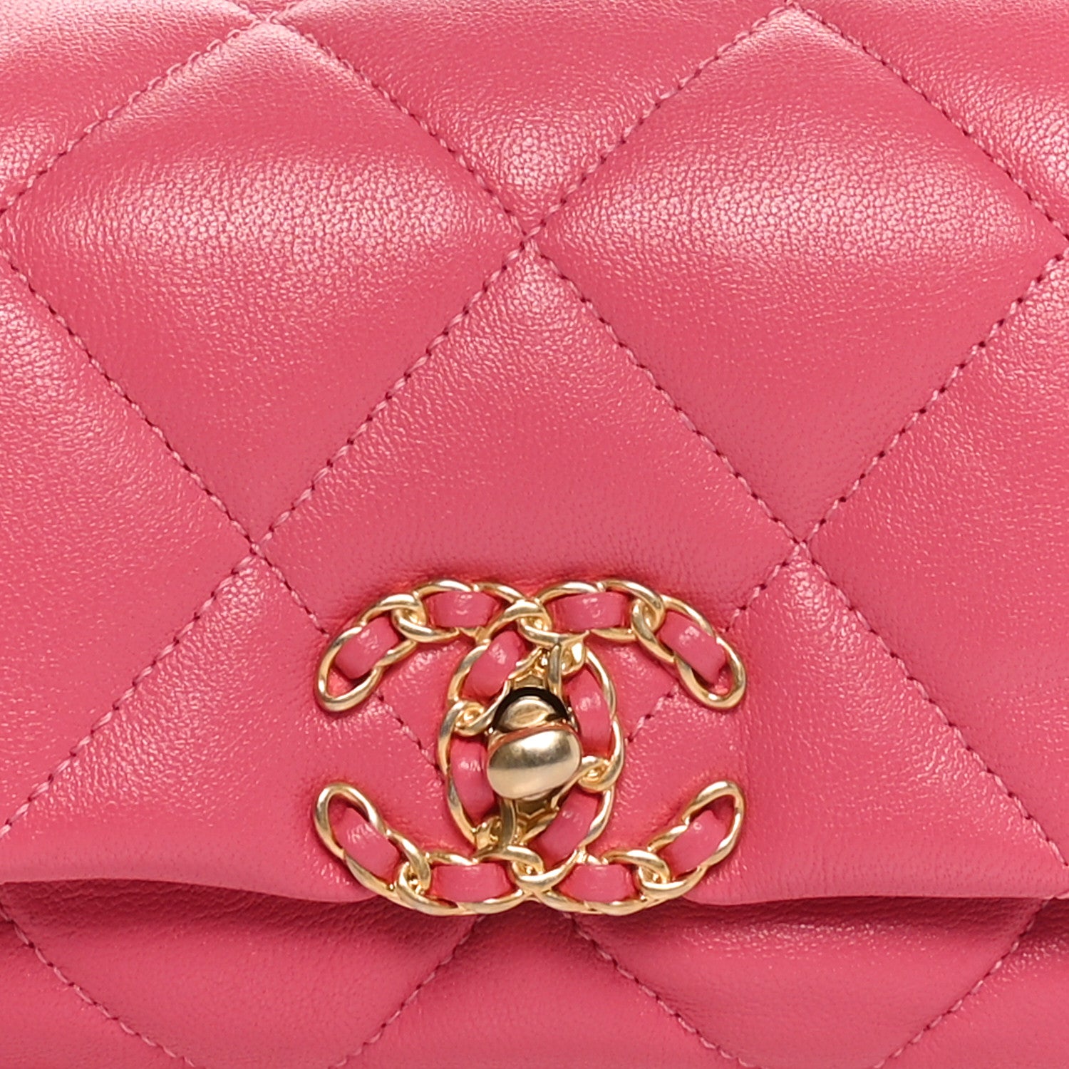 Chanel Lambskin Quilted Chanel 19 Waist Bag Pink 7 of 9