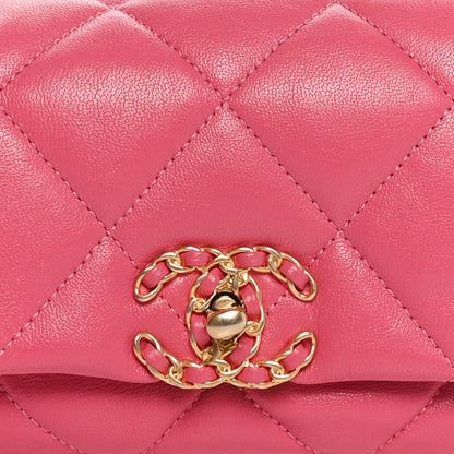 Chanel Lambskin Quilted Chanel 19 Waist Bag Pink 7 of 9