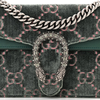 Gucci Velvet Moon Calfskin Crystal GG Monogram Small Dionysus Shoulder Bag Avio Dusty Pink Black Diamond 8 of 11