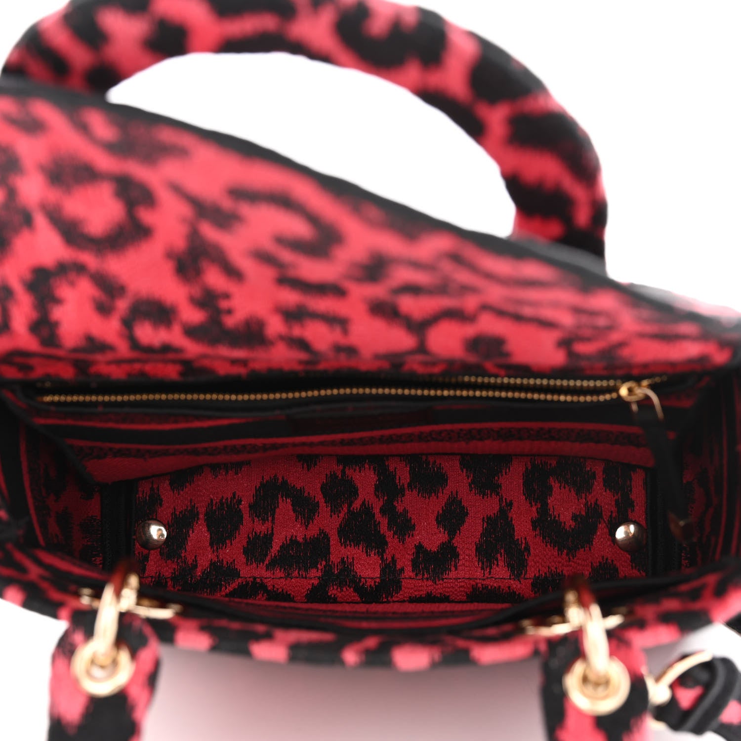 Christian Dior Canvas Mizza Embroidered Medium Lady D-Lite Fuchsia 5 of 11