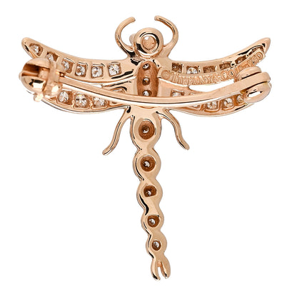 Tiffany 18K Rose Gold Diamond Dragonfly Brooch Pin 4 of 6