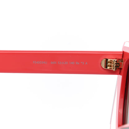 Fendi x SKIMS 53mm Rectangular Sunglasses Red 7 of 8