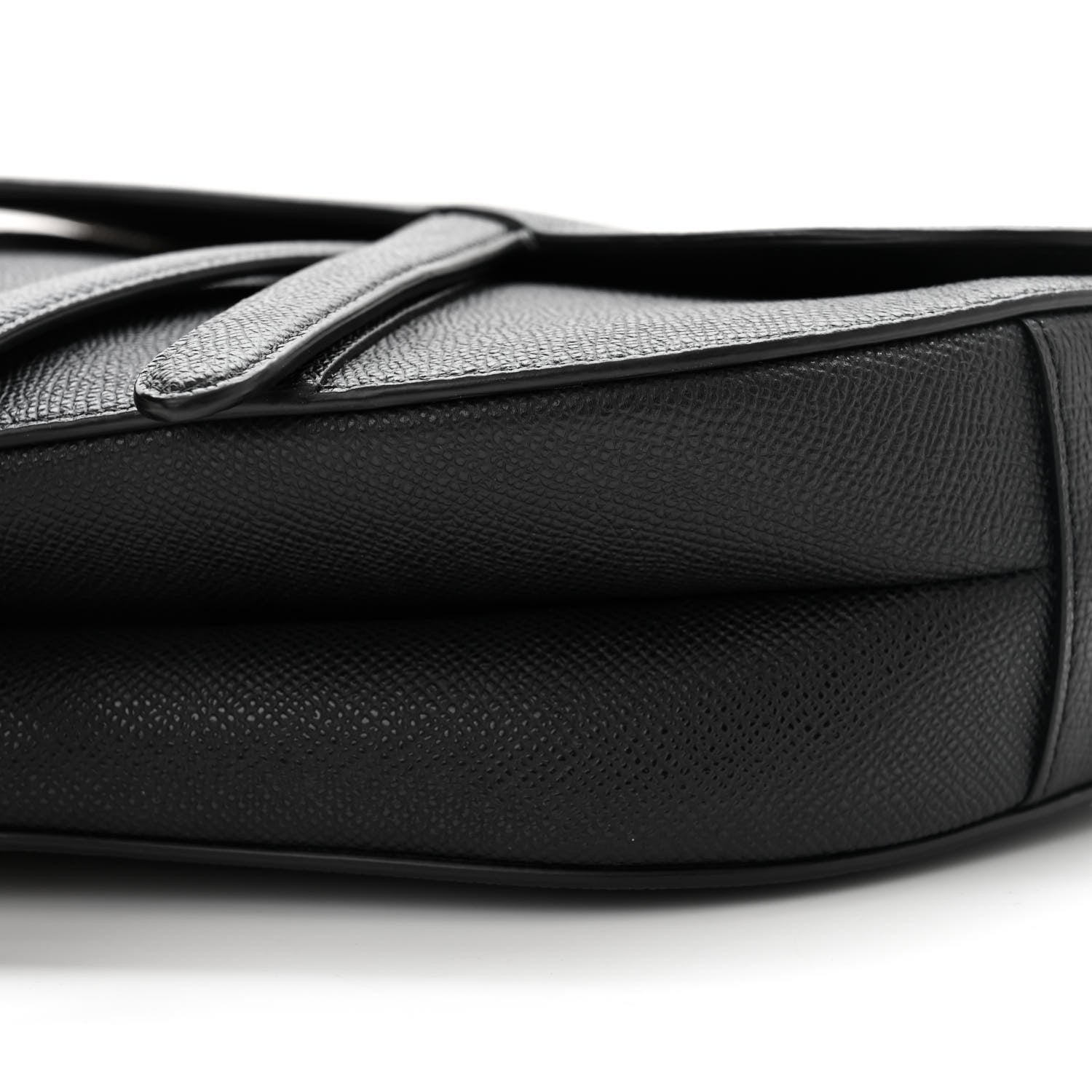 Christian Dior Grained Calfskin Saddle Bag With Strap Black 10 of 12