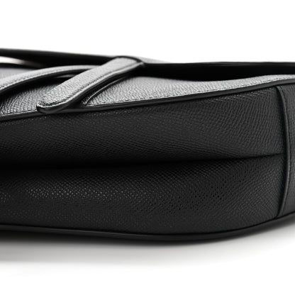 Christian Dior Grained Calfskin Saddle Bag With Strap Black 10 of 12
